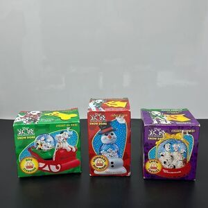 Lot of 3 vintage 101 dalmatiens McDonald’s snow dome Christmas